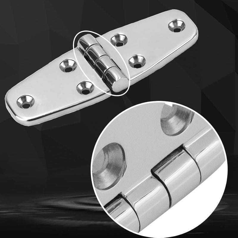 Laorde 316 Stainless Steel Hinges Marine Grade 4" x 1.5" Heavy Duty Boat Hatch Hinge (102 mm X 38 mm) Casting Cabinet Door Hinge with Screws (6 Pack) - Image 4